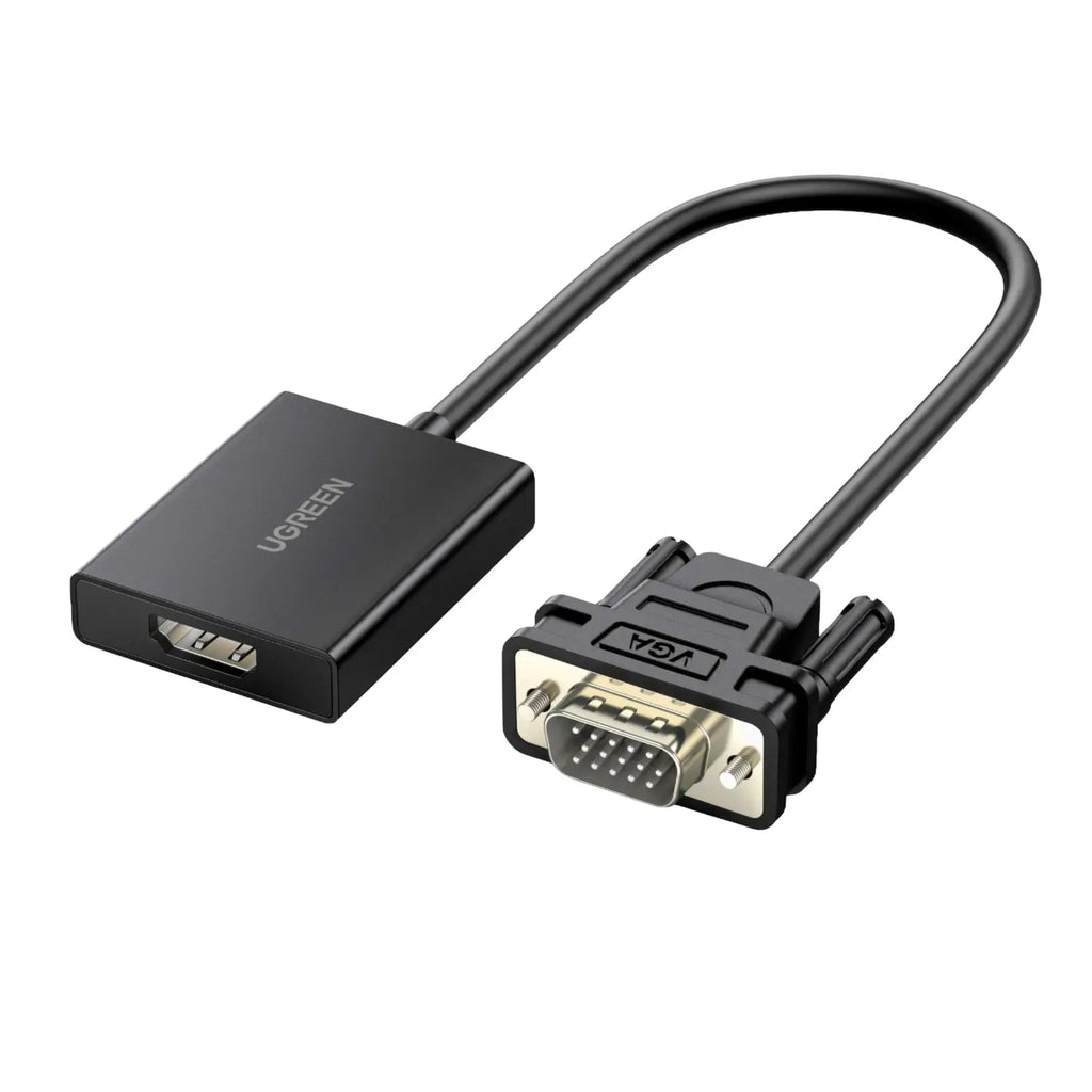UGREEN VGA to HDMI Converter | Male to Female | 1080P Full HD – Black