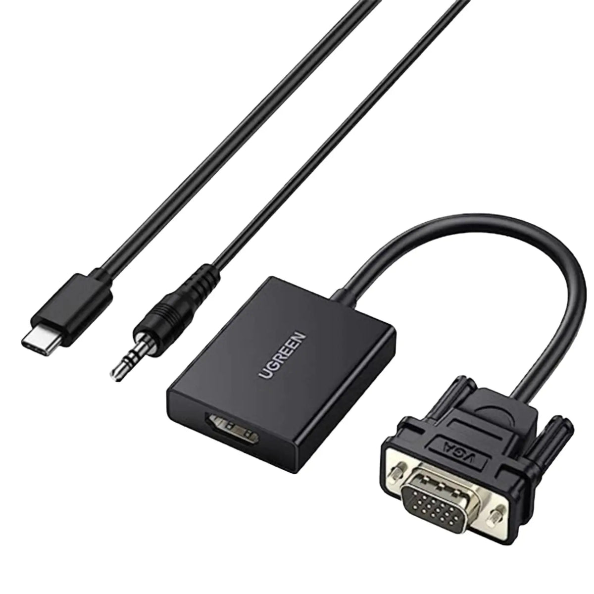 UGREEN VGA to HDMI Converter | Male to Female | 1080P Full HD – Black