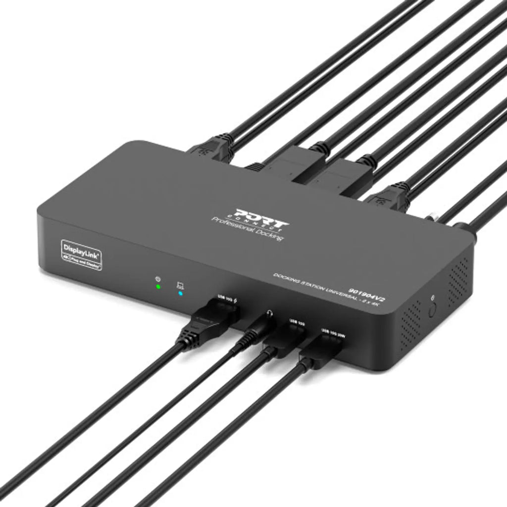 PORT2 x 4K USB-C desktop docking station 11 peripherals 96W