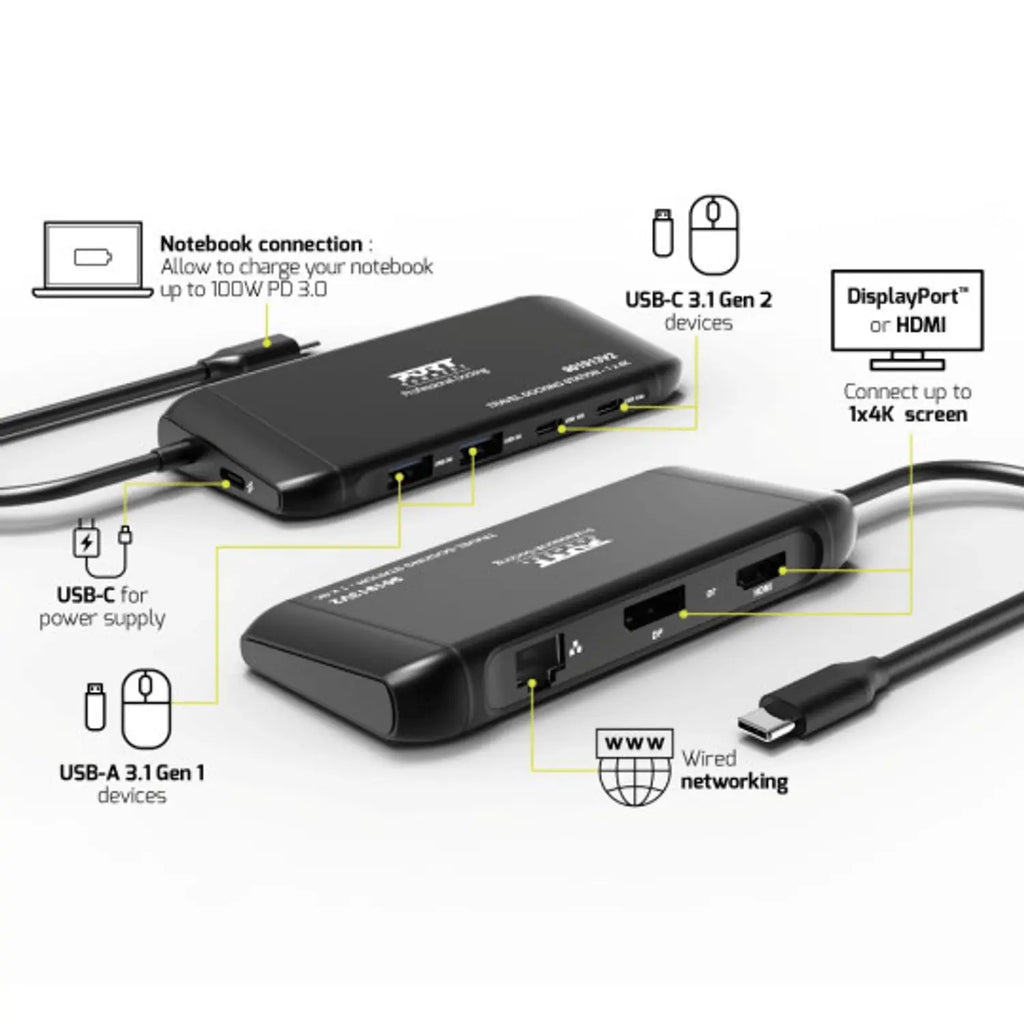 PORT Mobile docking station 1 X 4K USB-C 7 devices 100W