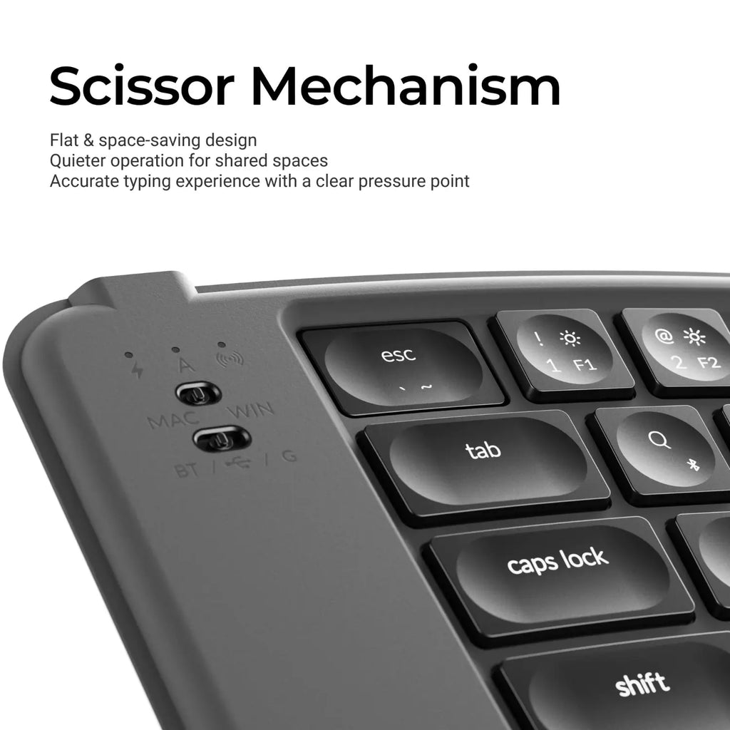 Keychron B11 Pro Ultra-Slim Wireless Foldable Keyboard Alice Layout - Space Gray