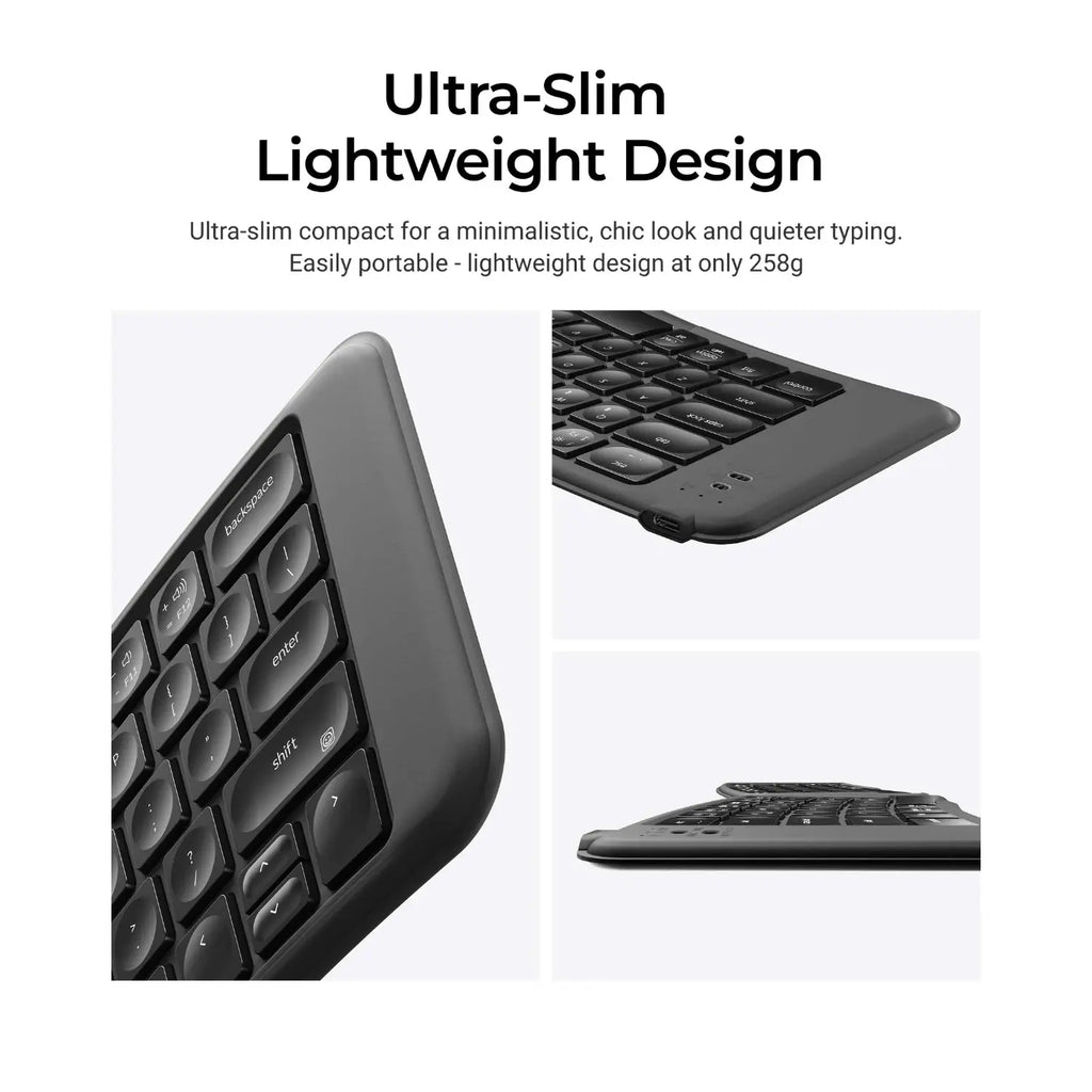 Keychron B11 Pro Ultra-Slim Wireless Foldable Keyboard Alice Layout - Space Gray