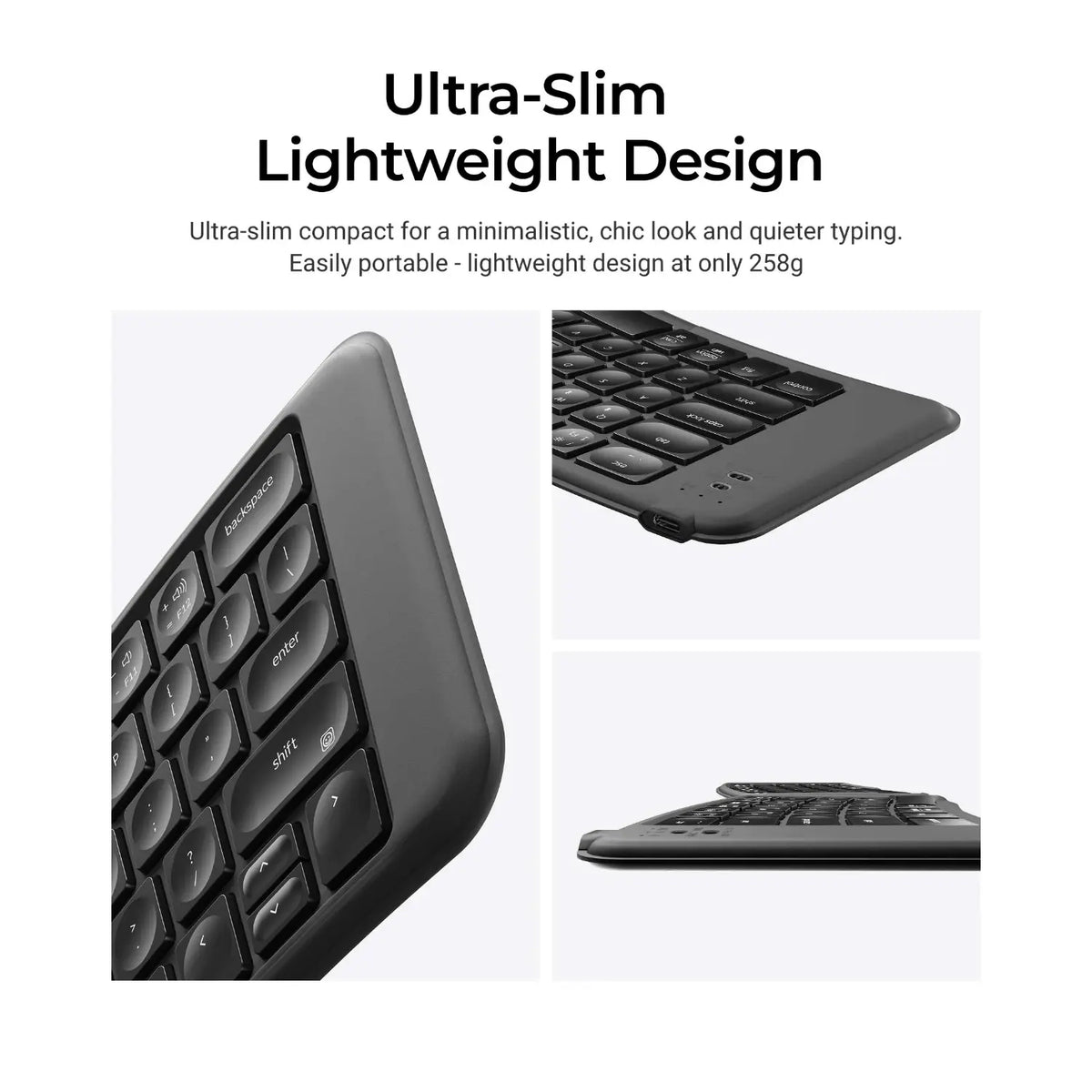 Keychron B11 Pro Ultra-Slim Wireless Foldable Keyboard Alice Layout - Space Gray