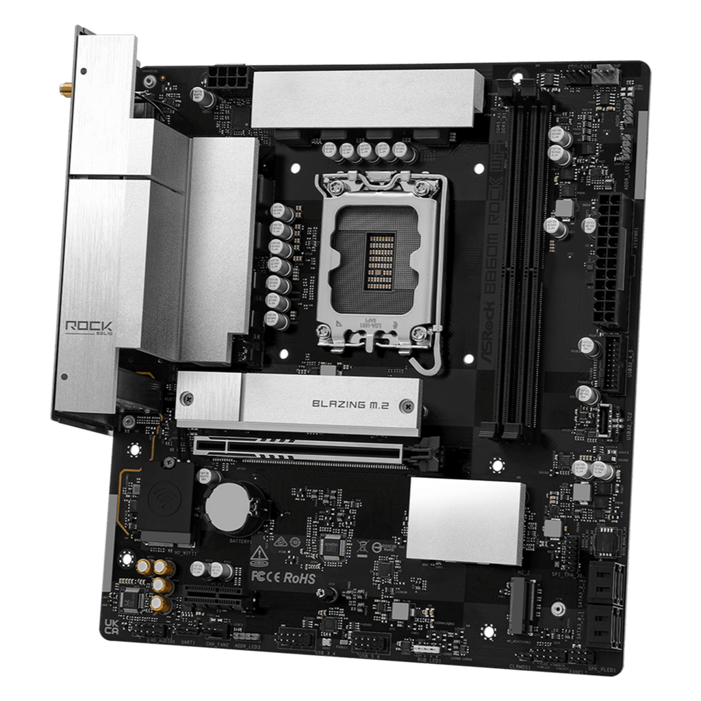ASRock B860M Rock WiFi Intel LGA1851 MATX Gaming Motherboard