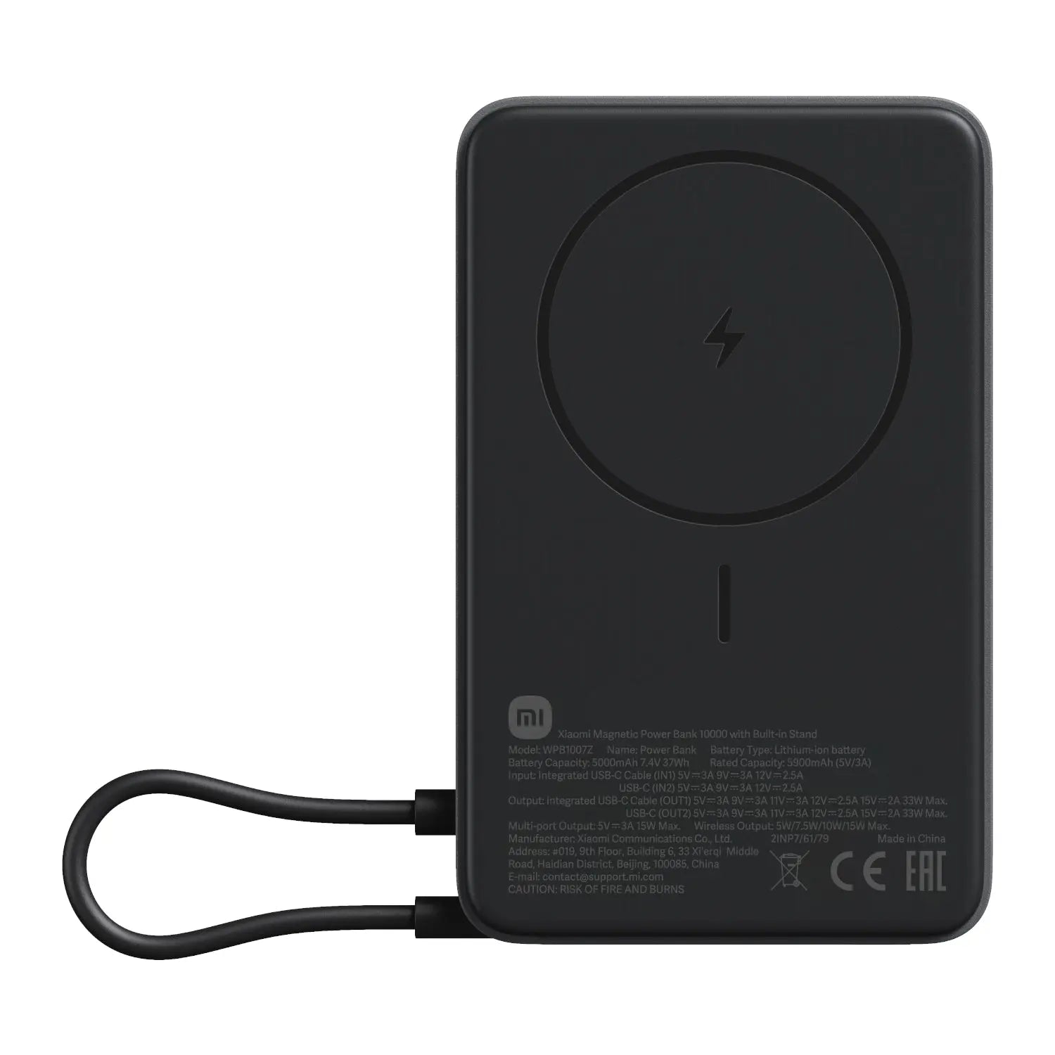 Xiaomi Magnetic Power Bank 10000mAh with Built-in Stand - Dark Grey