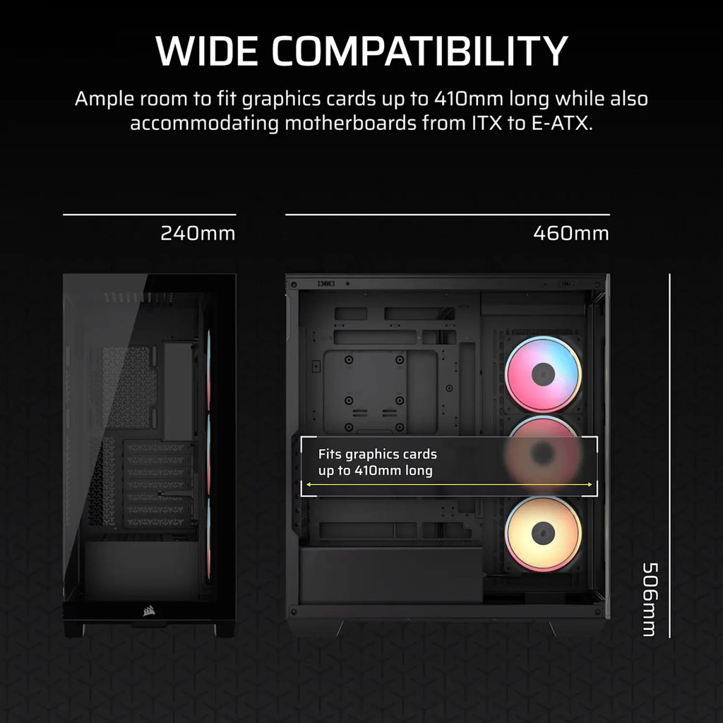 Corsair 3500X LX-R RGB iCUE LINK Mid-Tower PC Case - Black