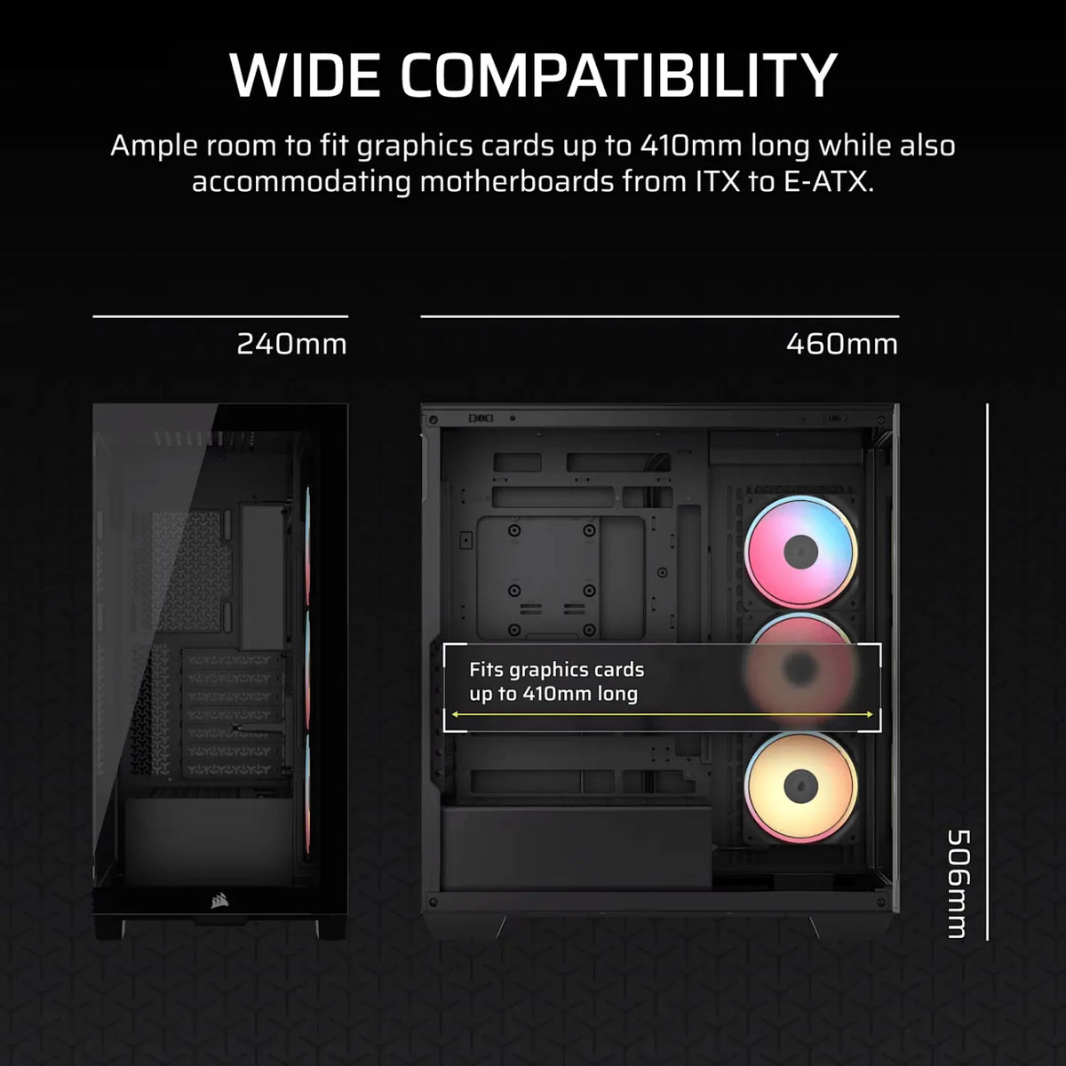 Corsair 3500X LX-R RGB iCUE LINK Mid-Tower PC Case - Black