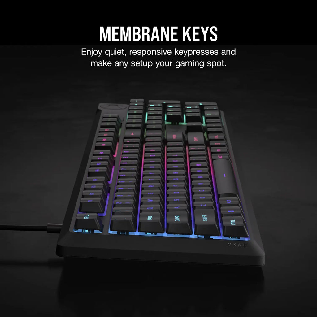 Corsair K55 CORE RGB Gaming Keyboard - Black