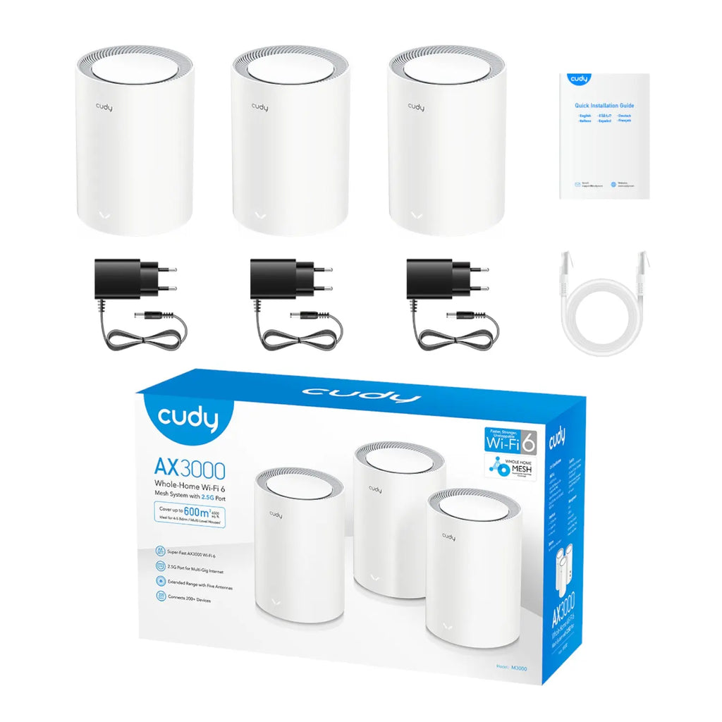Cudy AX3000 Wi-Fi 6 Mesh Kit 3 Pack - White