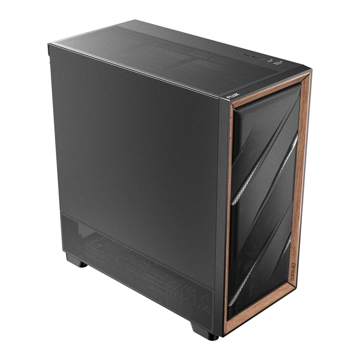 Antec FLUX SE E-ATX | ATX | Micro-ATX | ITX Mid-Tower Gaming Chassis Wood Front Panel- Black