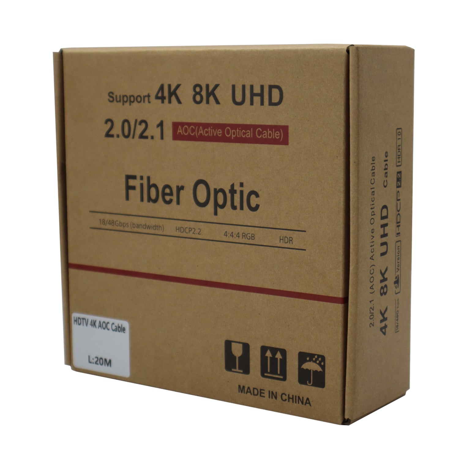 GIZZU 4K Active fibre Optic HDMI Cable 20m