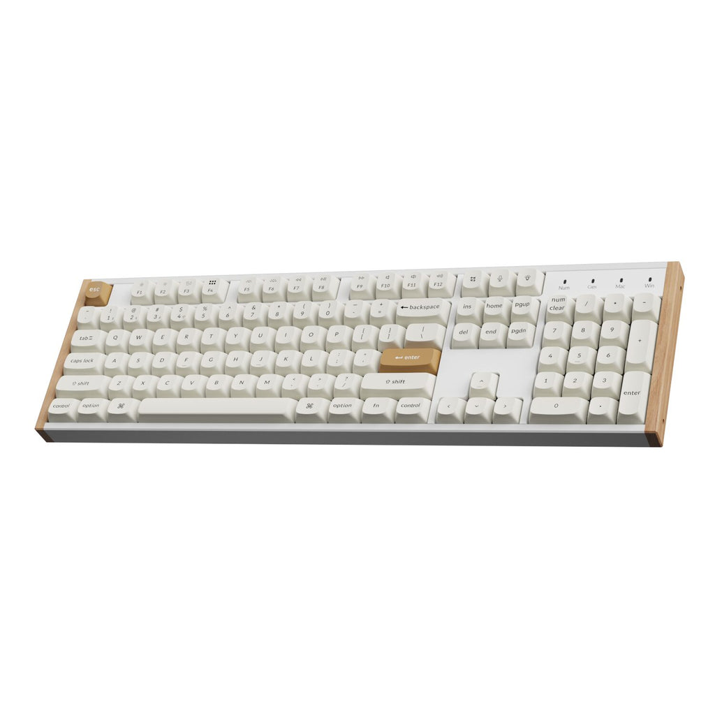 Keychron K10 HE Special Edition Full-size Hot-Swap Gateron Dbl-Rail Nebula Switch RGB Wireless Keyboard - White (Wood + Al)