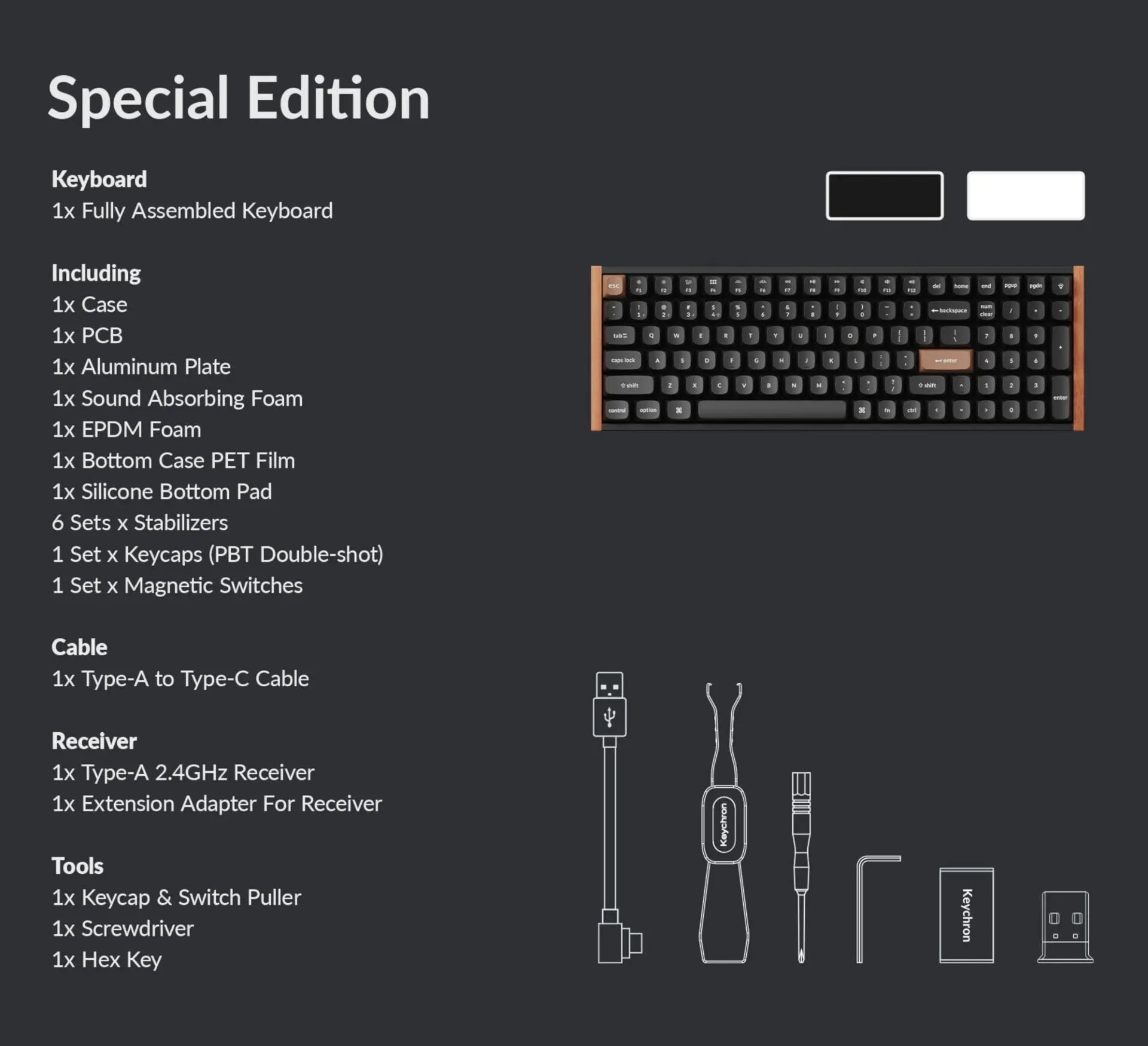 Keychron K4 HE 96% Magnetic Switch Hot-Swap RGB Wireless Keyboard – White (Wood + Aluminium)