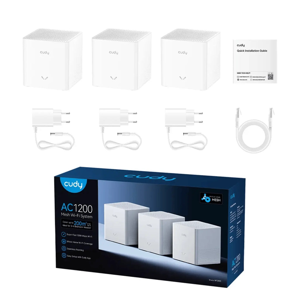 CUDY AC1200 Mesh Wi-Fi System 3 Pack