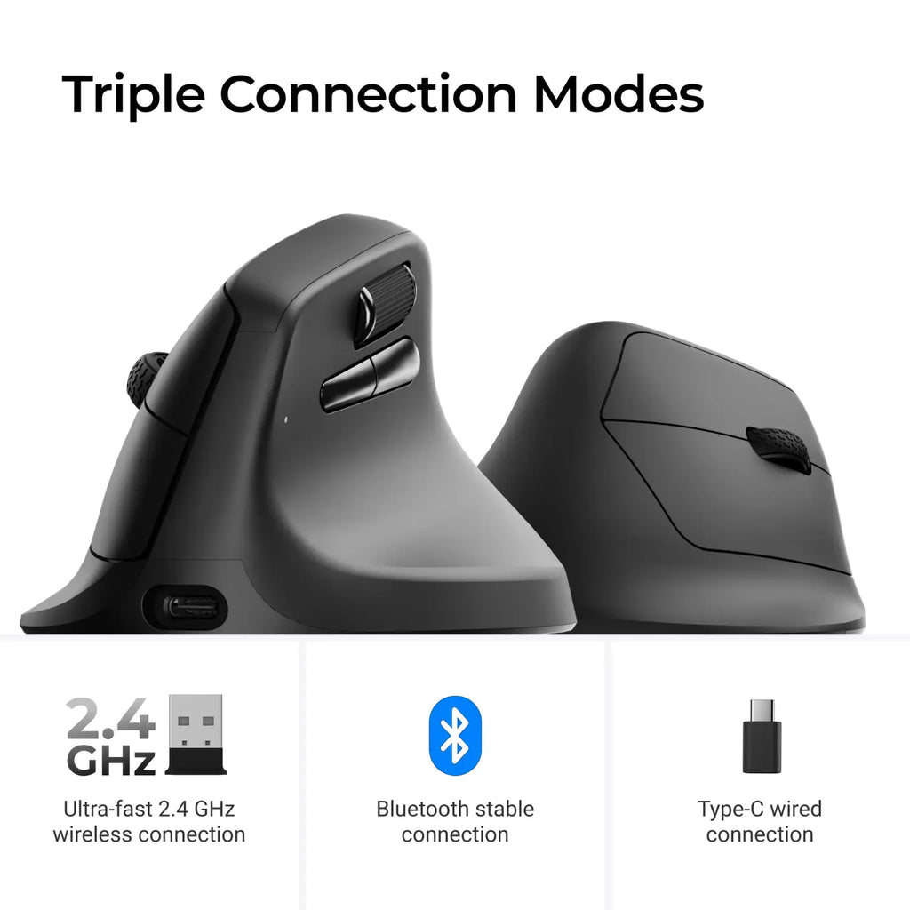 Keychron M5-A29 1K Wireless Mouse (BT/2.4GHz/Wired) - Black