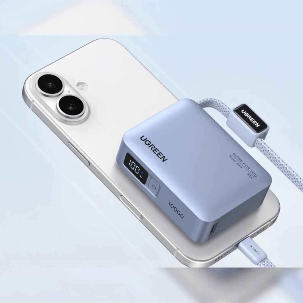 UGreen Nexode 10000mAh 30W Power Bank with Built-in USB Type-C Cable
