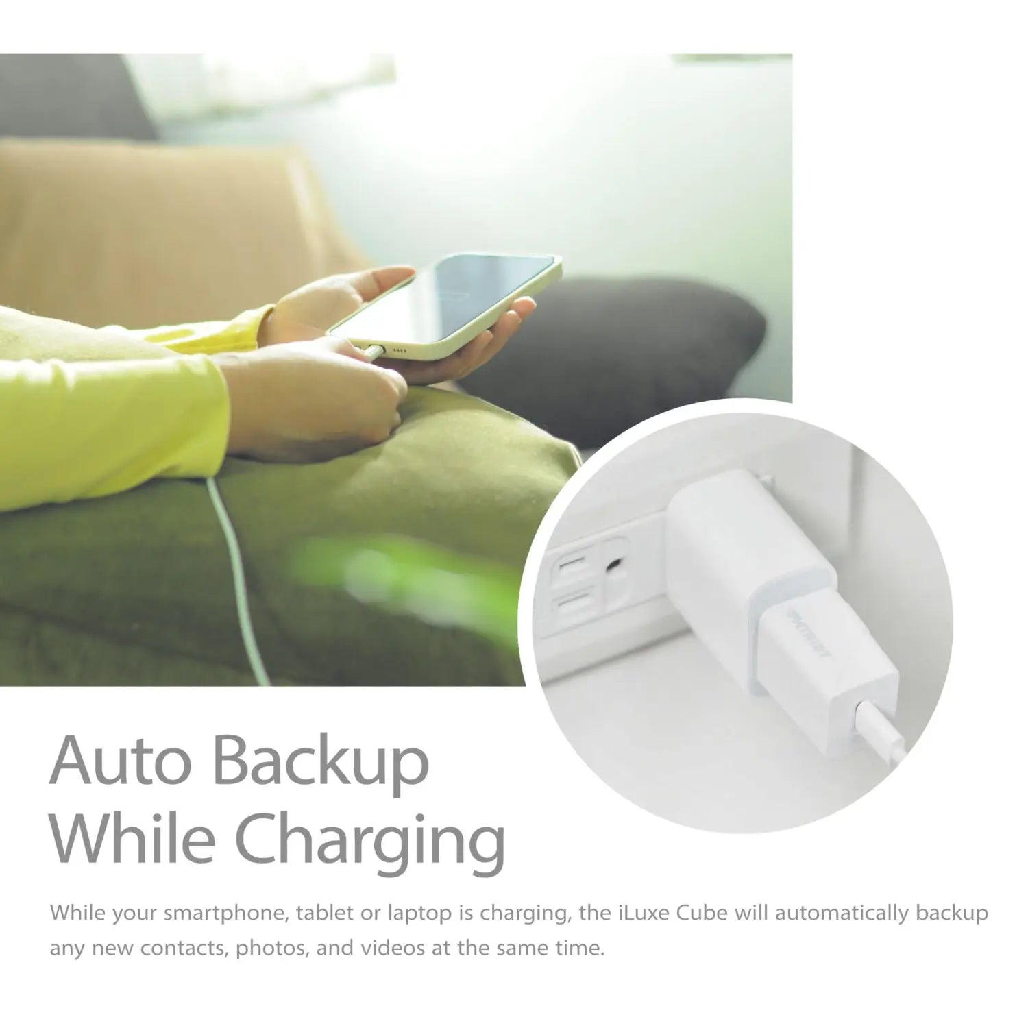 Patriot iLuxe Cube 128GB Type-C Smart Backup Solution - White