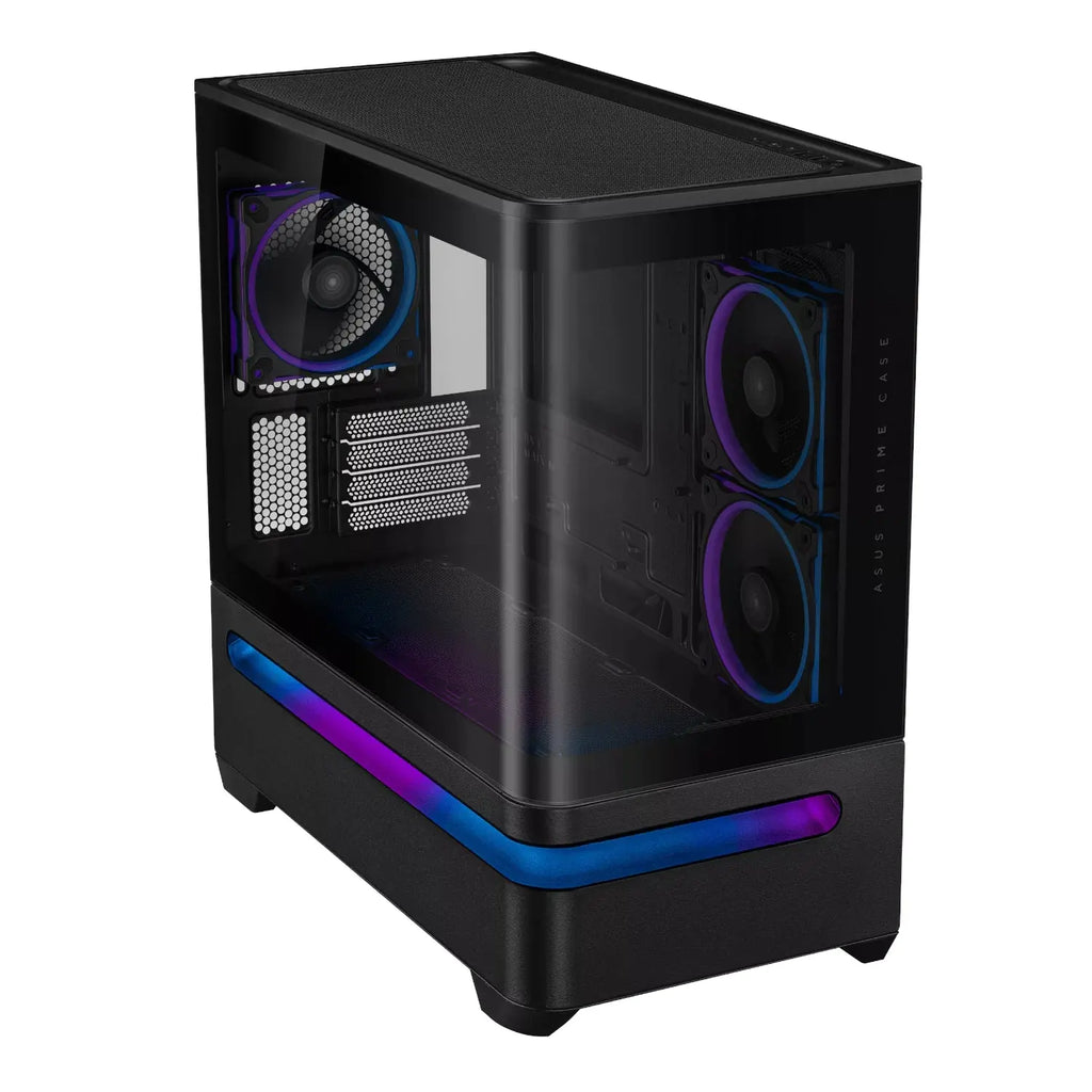 Asus Prime AP202 ARGB Curved Tempered Glass Micro-ATX Chassis – Black
