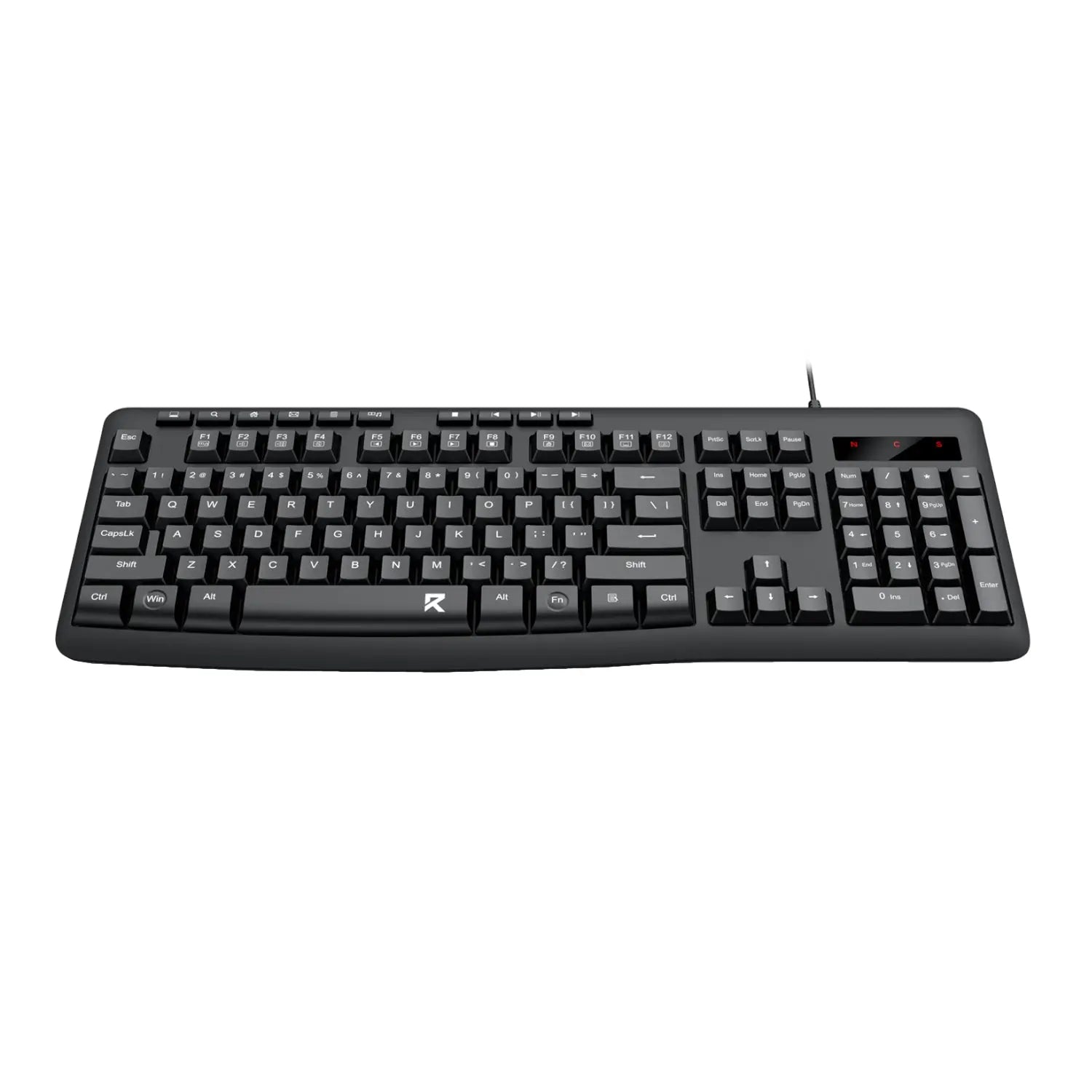 Redragon BK-7366 Full-size Ergonomic Wired Membrane Office Keyboard - Black