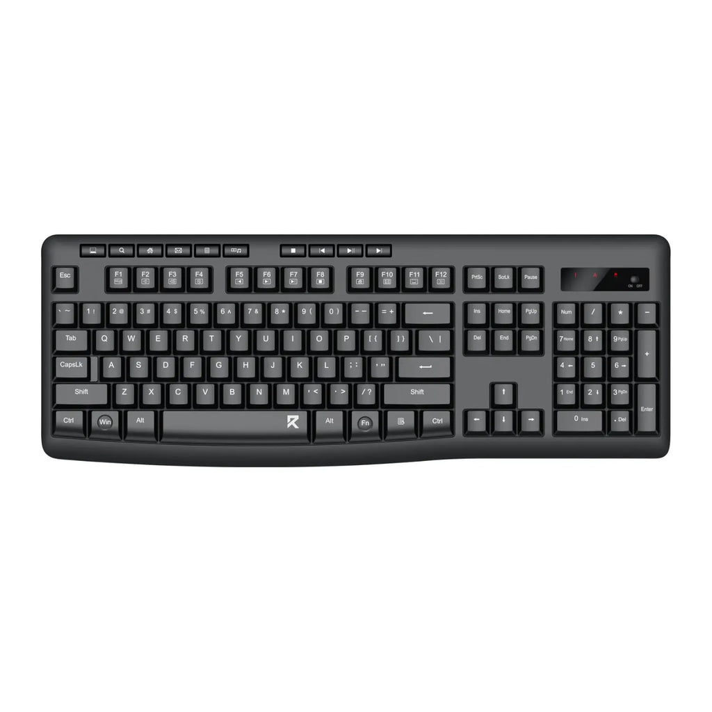 Redragon BK-7367 Full-size Ergonomic Wireless Membrane Office Keyboard - Black