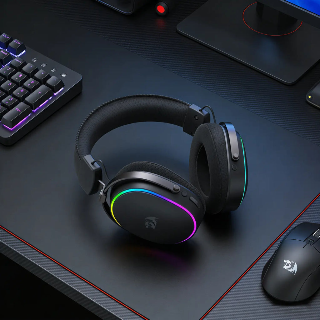 Redragon FURY WRS Over-Ear Wireless Gaming Headset - Black