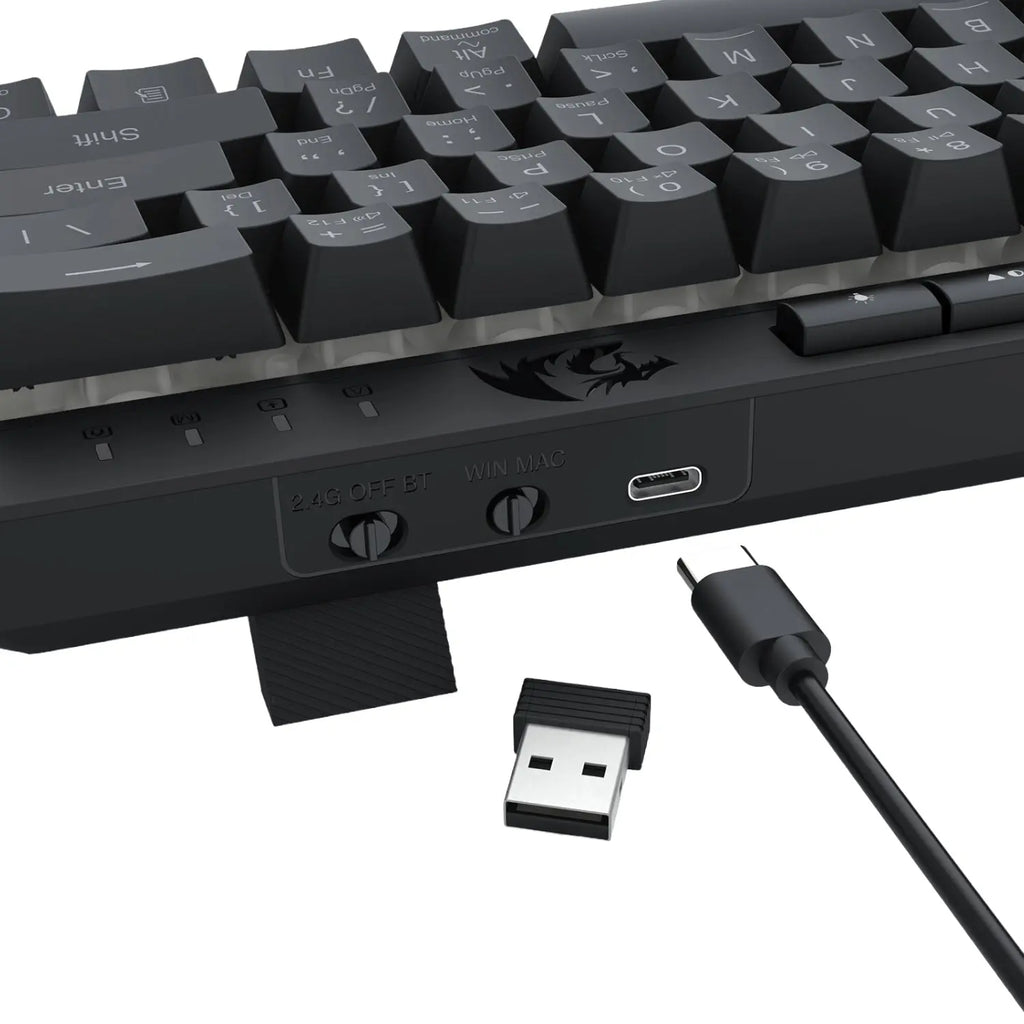 Redragon SHIVA K522 PRO RGB Wireless Gaming Keyboard- Black