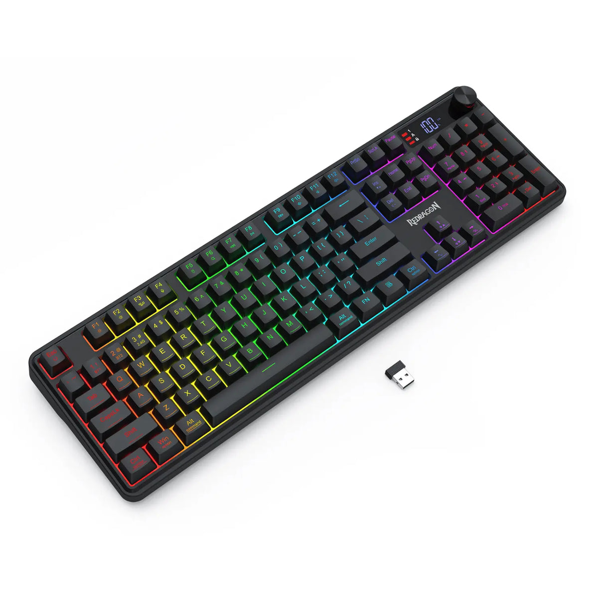 Redragon RM104 PRO VOLCANO RGB Wireless Membrane Gaming Keyboard - Black