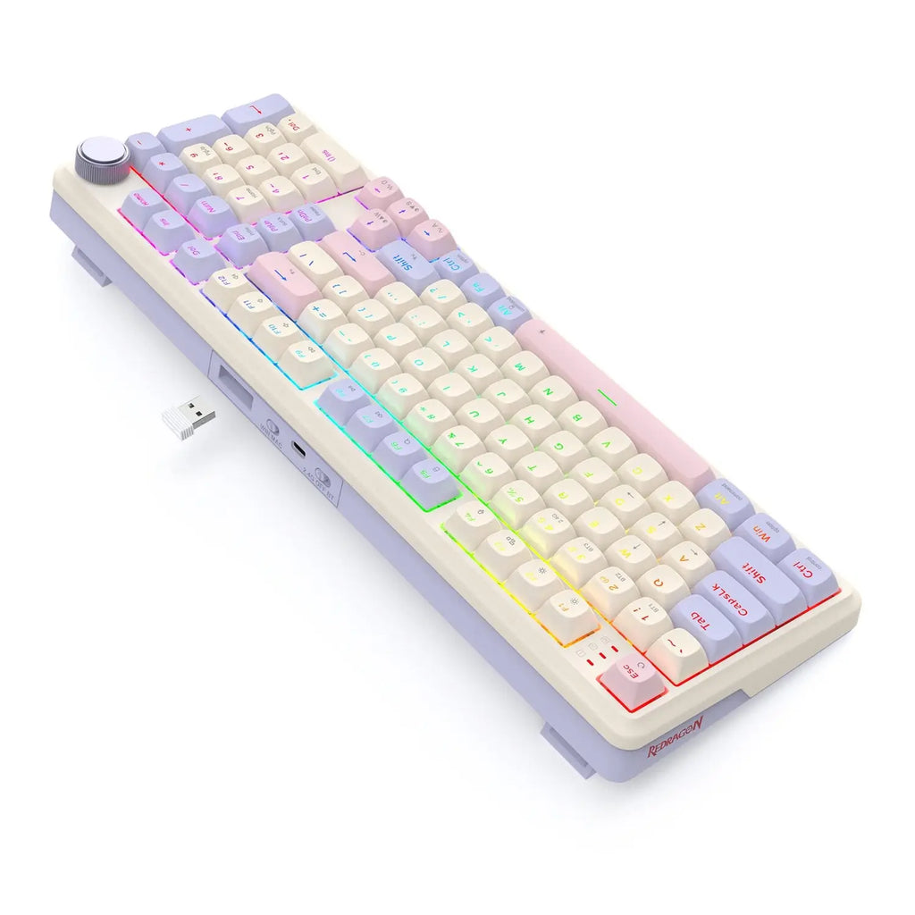 Redragon K768 EISA 100 RGB Wireless Gaming Keyboard - Lilac