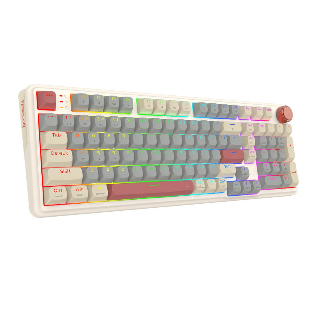 Redragon EISA 100 Retro RGB Wireless Mechanical Keyboard - Cream/Grey