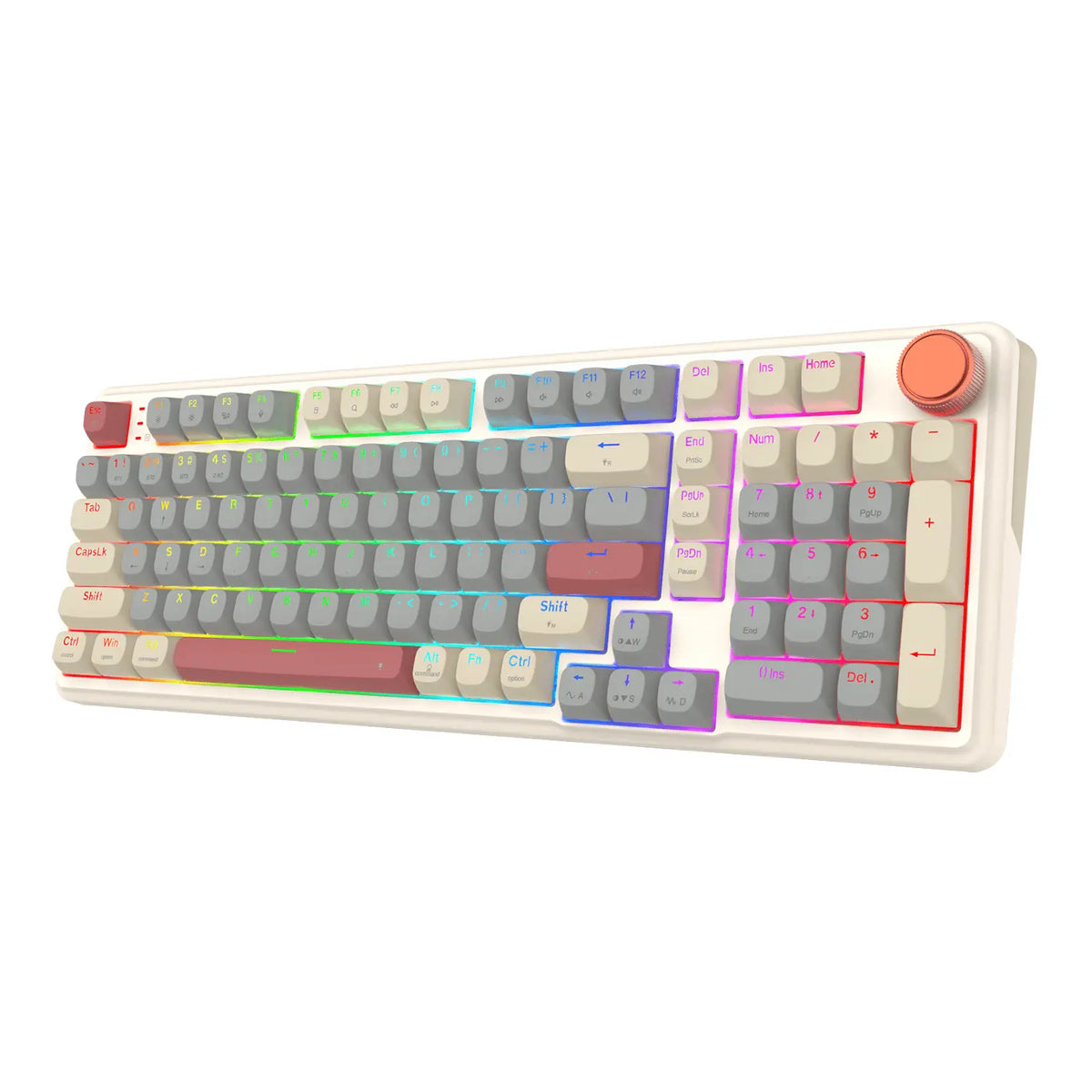 Redragon EISA 100 Retro RGB Wireless Mechanical Keyboard - Cream/Grey