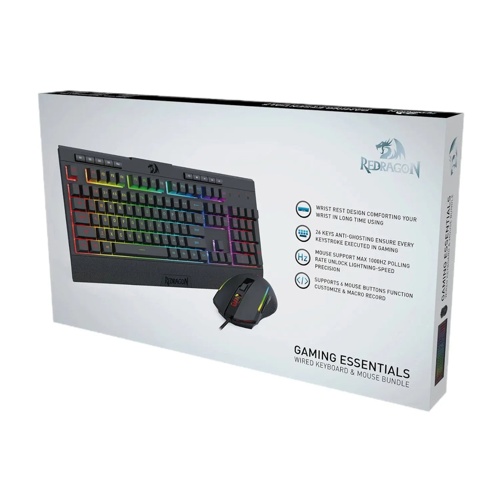 Redragon S151 Gaming Keyboard and Mouse Combo-Black