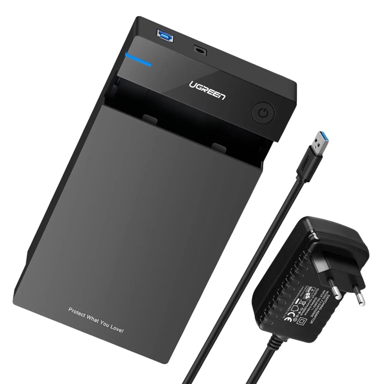 UGREEN 3.5" SATA Hard Drive USB 3.0 Enclosure 5Gbps – Black